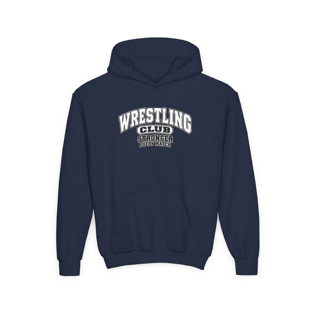 Wrestling Club Youth Hoodie | Stronger Every Match | Kids Wrestling Youth Hoodie