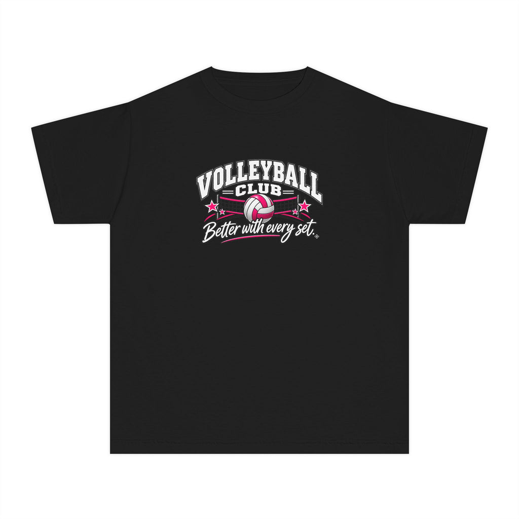 Volleyball Club Youth T-Shirt | Better With Every Set | Girls Volleyball Comfort Colors Youth Tee