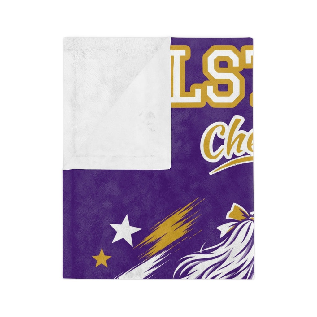 Personalized Cheer Blanket - Player Spotlight Design | Custom Team Name, Class Year & Cheerleader Name | 2 Styles, Your Team Colors | Plush Throw