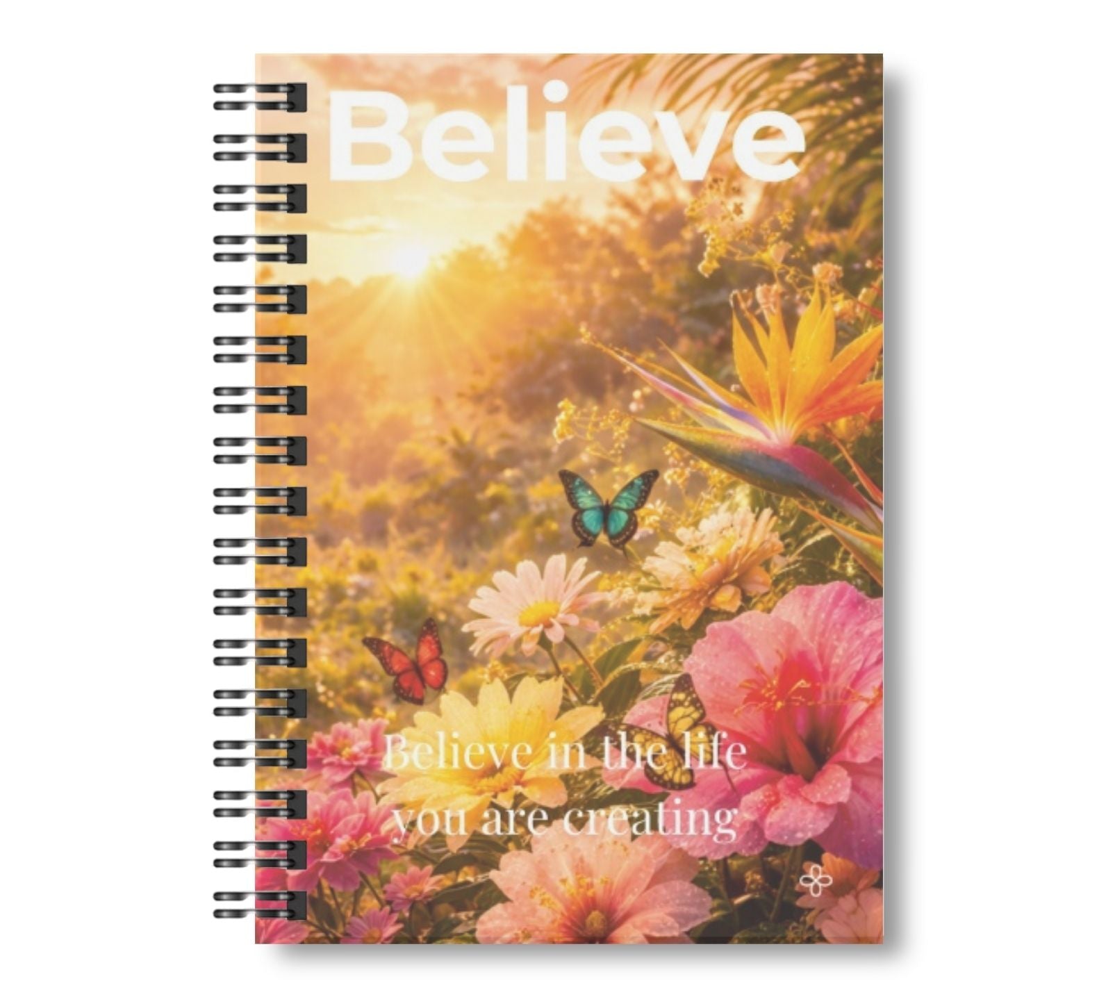 Believe, Inspirational Journal, 6"x9" College Ruled Motivational Blank Notebook, Paperback, Hardcover and Spiral Bound