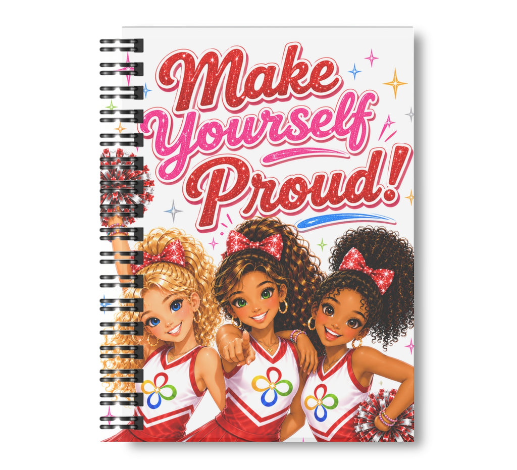 Cheerleading Notebook - 15 Covers to Choose From, Wide Ruled Lined Journal, 100 pages, 8.5"x11" Spiral Bound