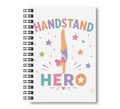 Handstand Hero - Girl Gymnastics Notebook, 8.5"x11" Wide Ruled, Kids Notebook, Blank Notebook, Spiral Bound