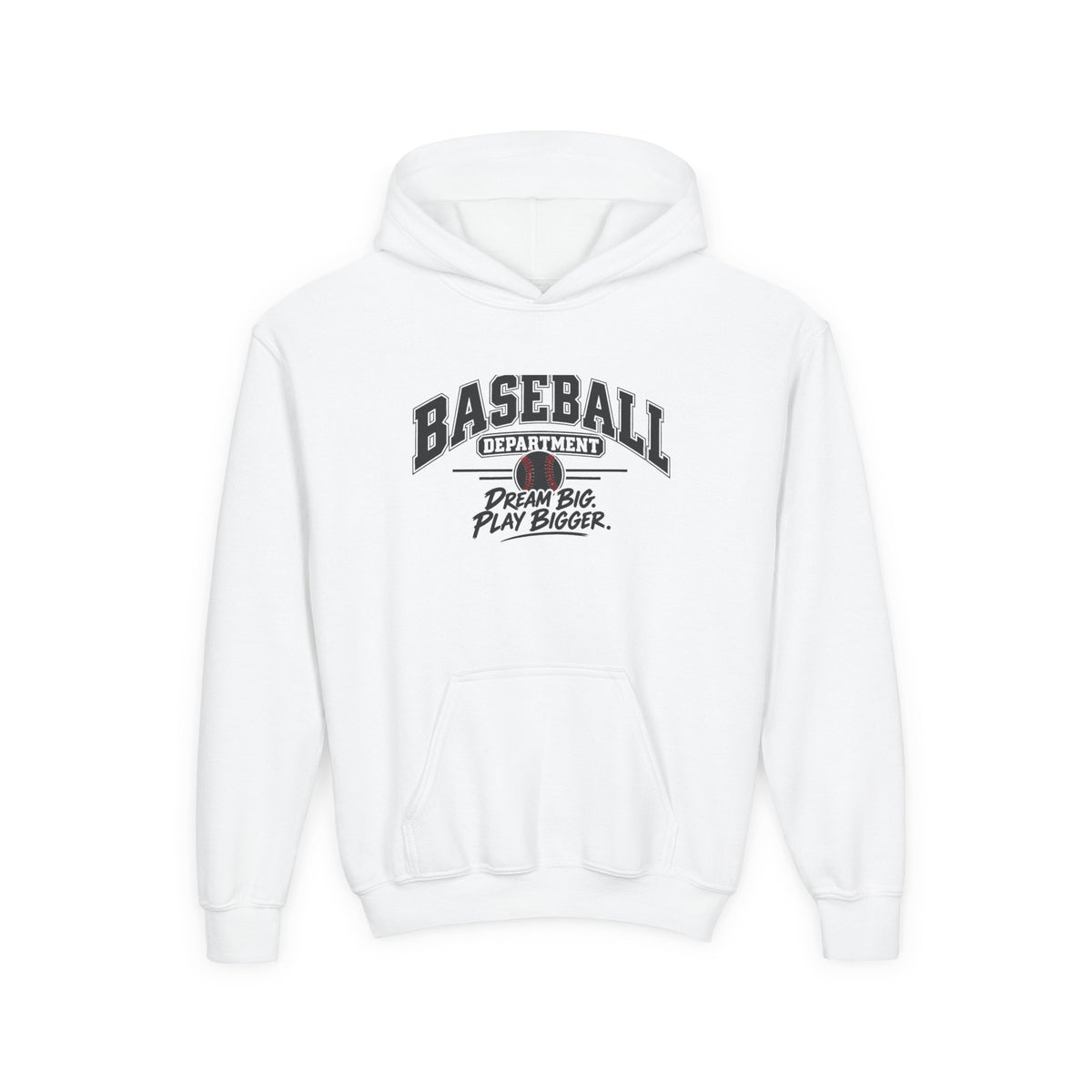 Baseball Department Youth Hoodie | Dream Big, Play Bigger | Kids Baseball Youth Hoodie