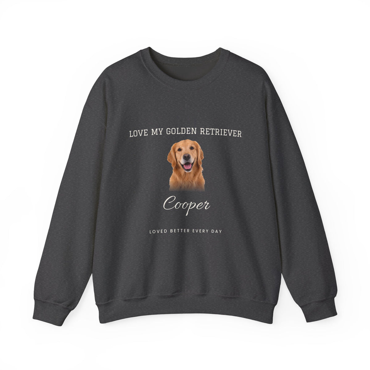 Custom Pet Photo Sweatshirt - Loved Better Every Day | Your Dog or Cat Photo & Name | Love My Pack | Rescue Mama | Gildan Sweatshirt