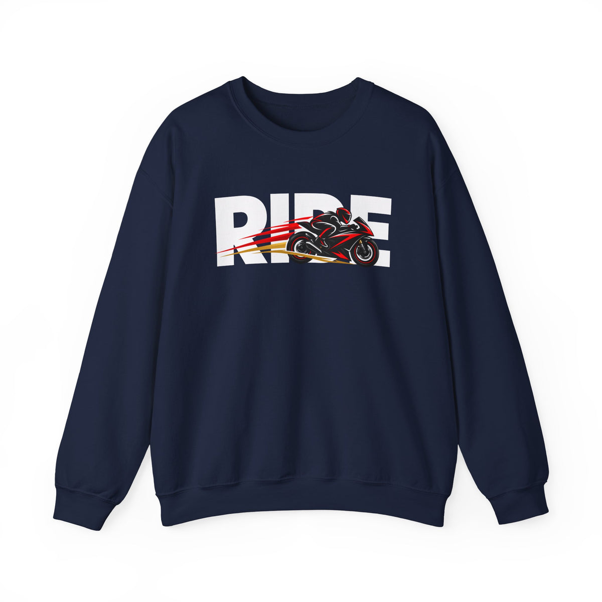 RIDE Sport Bike Sweatshirt | Sport Bike Rider Graphic | Gildan Crewneck