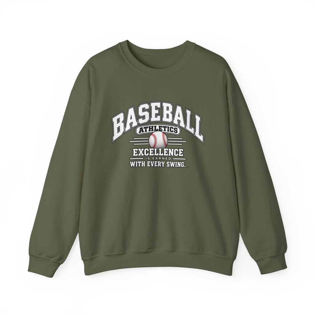 Baseball Athletics Sweatshirt | Excellence Is Earned With Every Swing | Baseball Gildan Crewneck