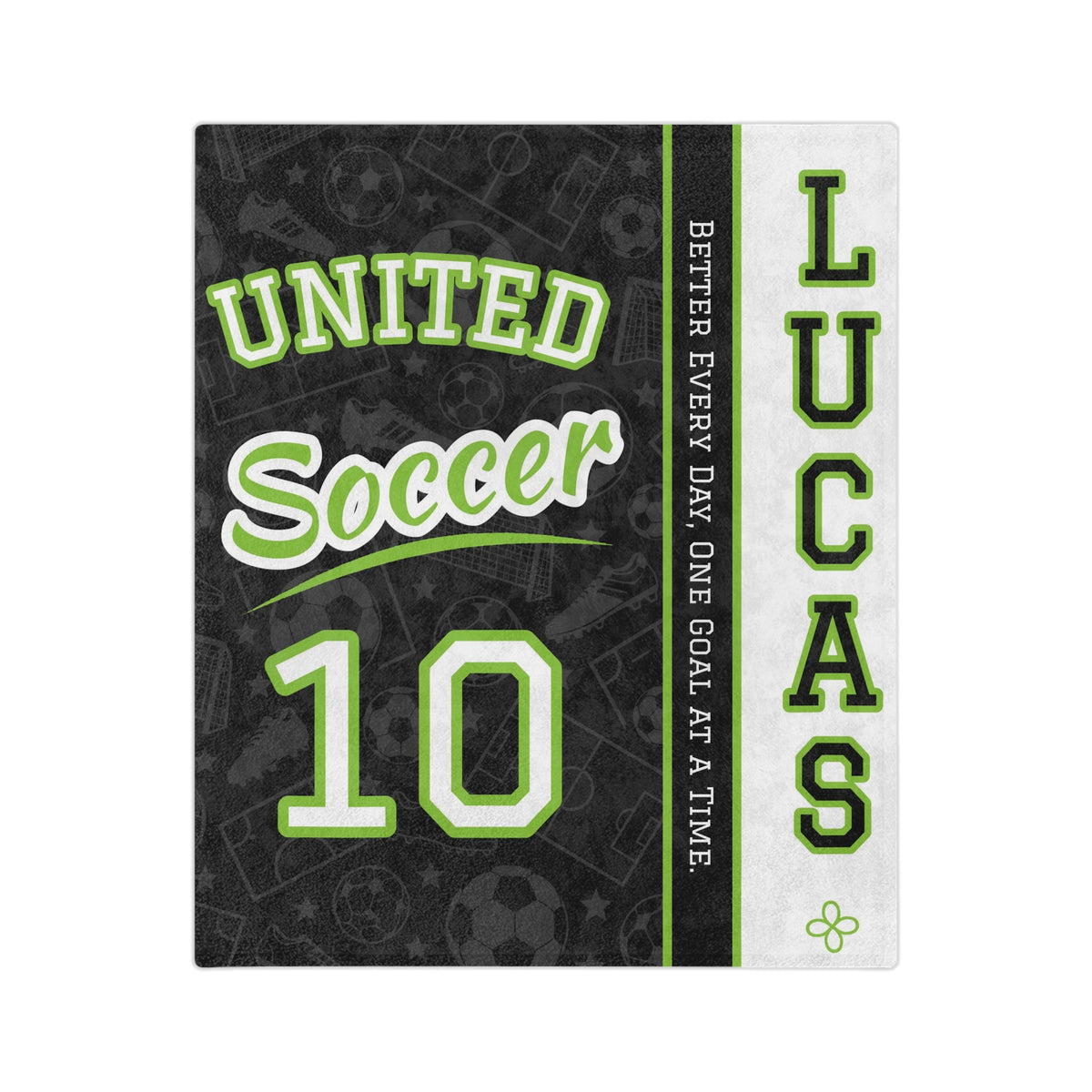 Personalized Soccer Blanket - Varsity Split Design | Custom Team Name, Number or Class Year & Player Name | Soccer Player, Senior Night Gift | Plush Throw