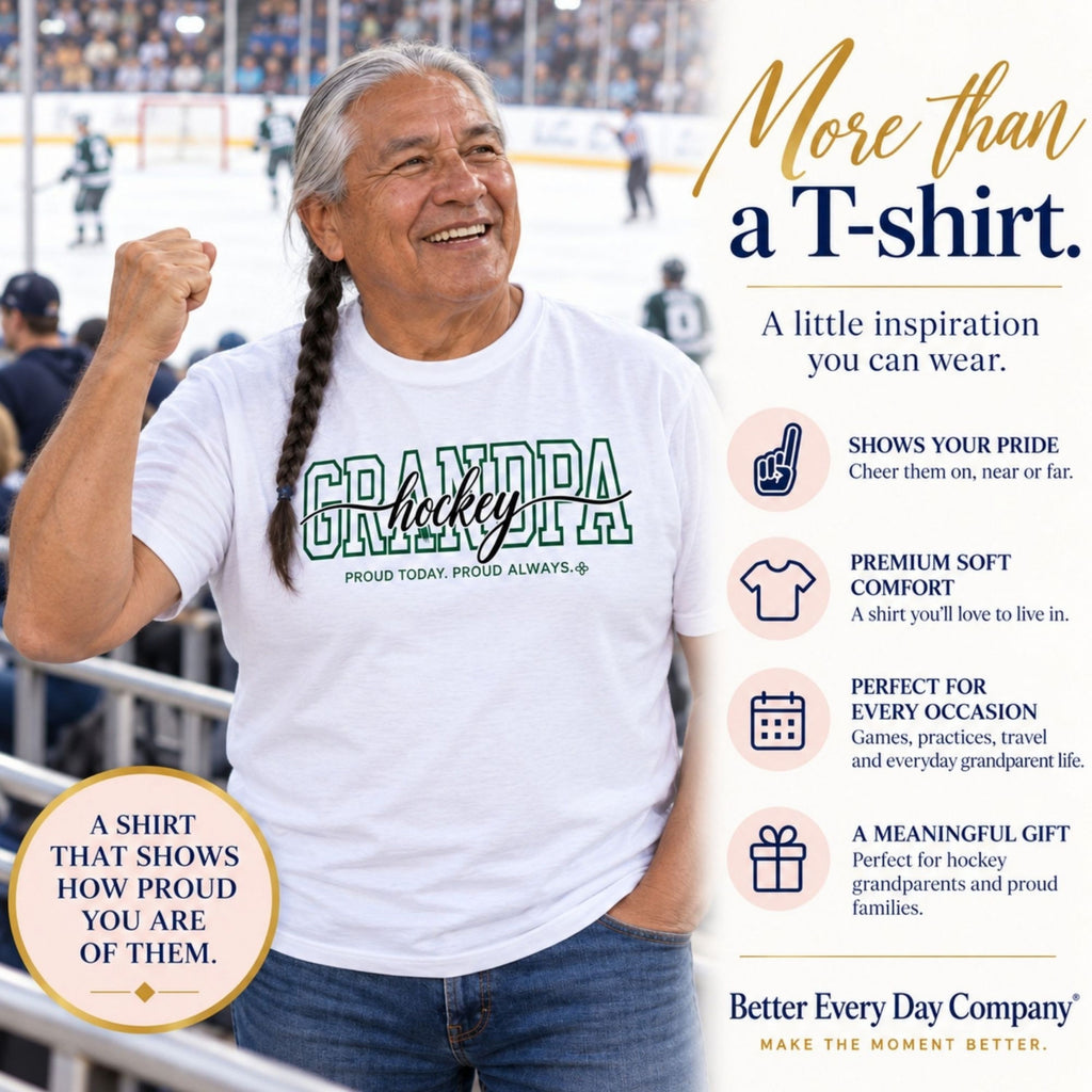 HOCKEY Grandpa Shirt - Proud Today. Proud Always. | Choose Your Team Color | Comfort Colors Tee