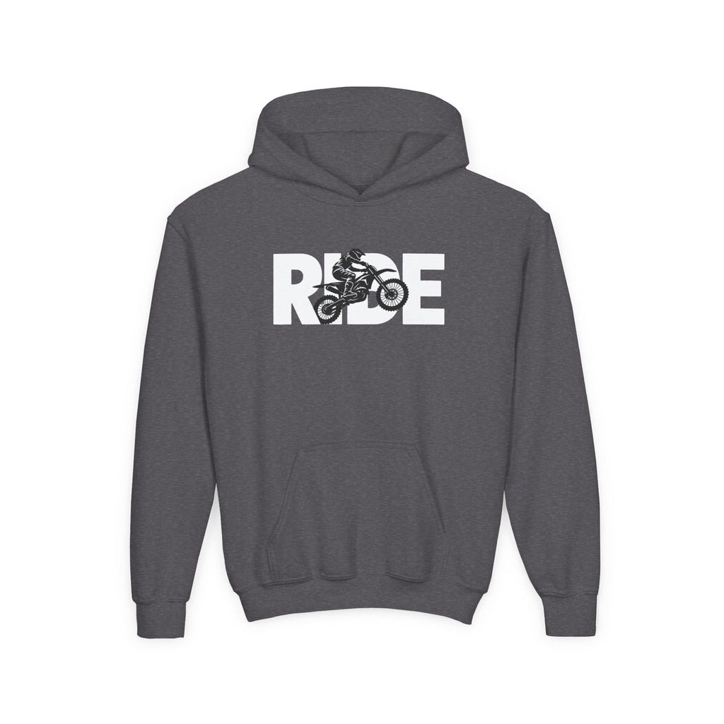 RIDE Dirt Bike Youth Hoodie | Dirt Bike Rider Graphic | Kids Youth Hoodie