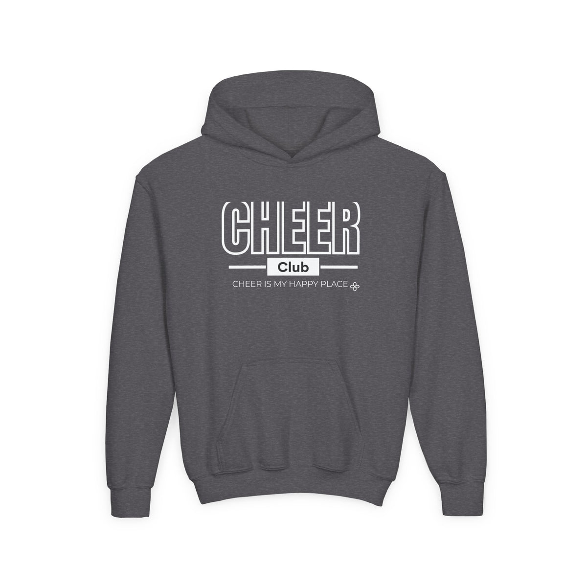 Cheer Club Youth Hoodie | Cheer Is My Happy Place | Girls Cheer Youth Hoodie
