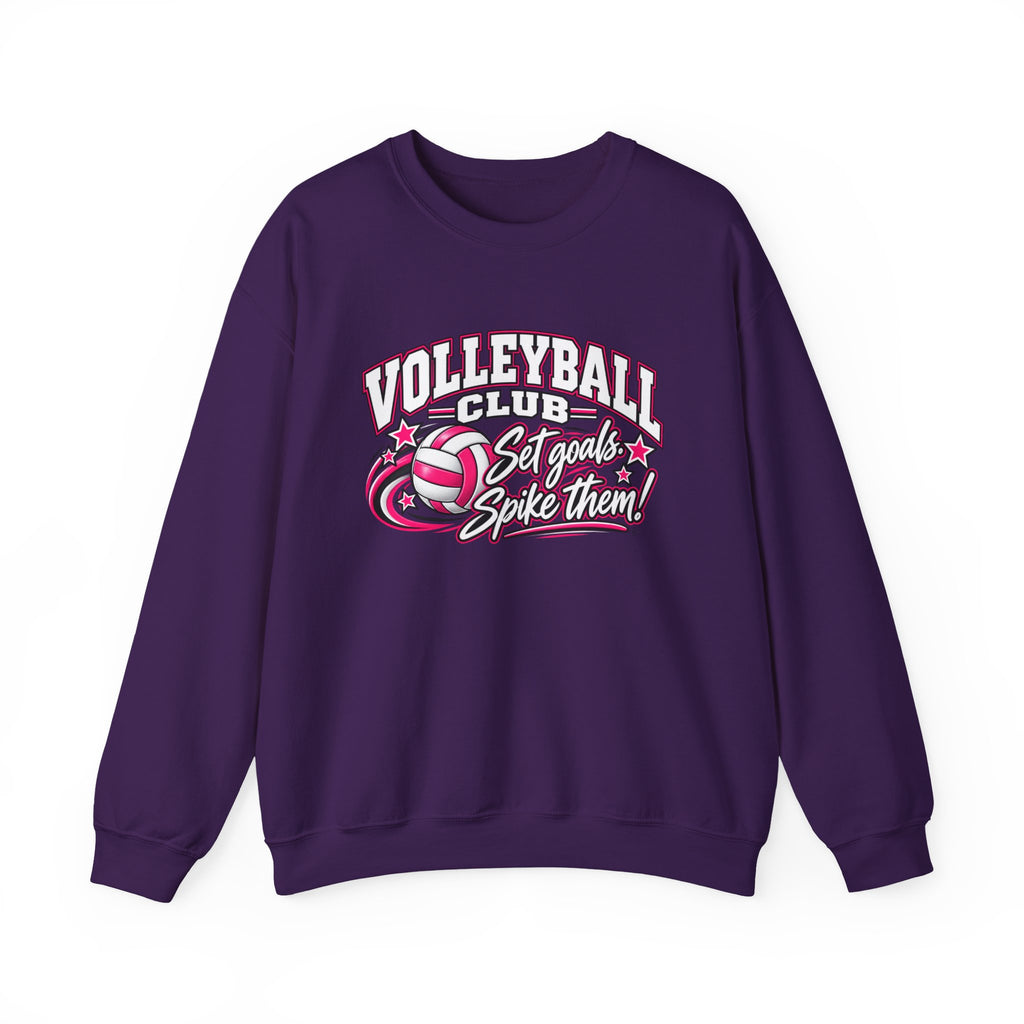 Volleyball Club Sweatshirt | Set Goals, Spike Them | Volleyball Gildan Crewneck