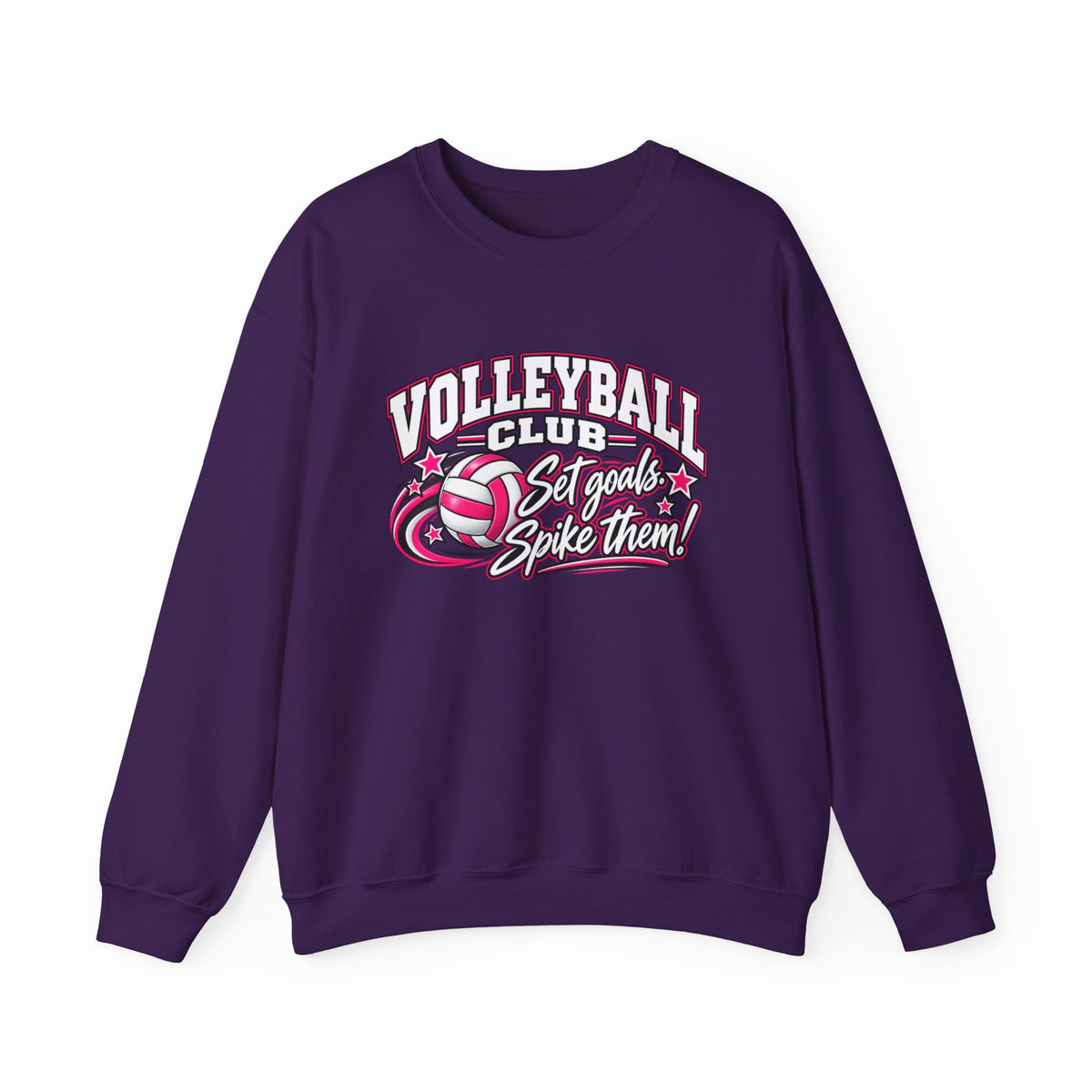Volleyball Club Sweatshirt | Set Goals, Spike Them | Volleyball Gildan Crewneck