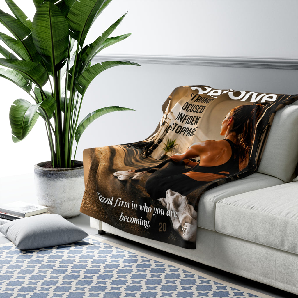 Resolve - Strong and Focused Motivational Sherpa Blanket | Inspirational Quote Sherpa Fleece Throw | Uplifting Gift | Better Every Day