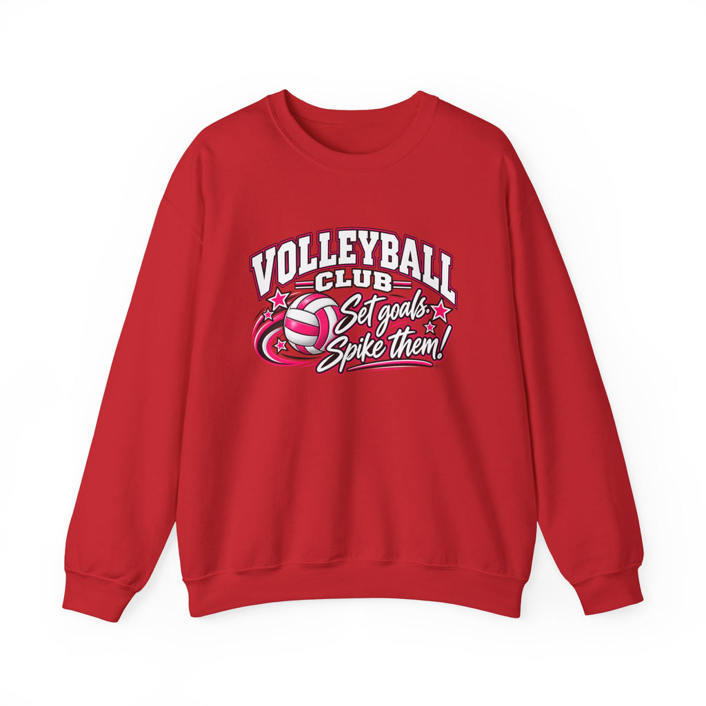 Volleyball Club Sweatshirt | Set Goals, Spike Them | Volleyball Gildan Crewneck