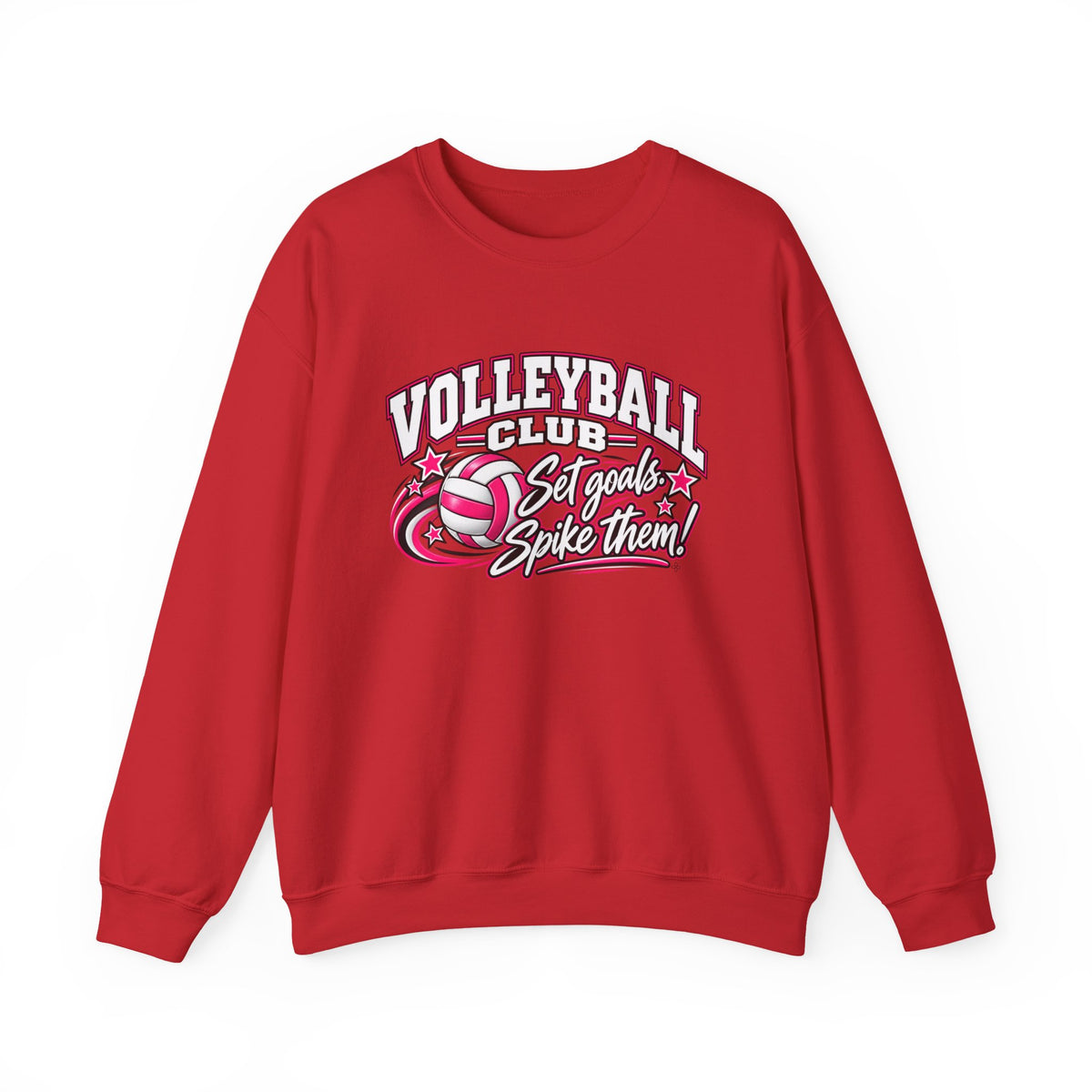 Volleyball Club Sweatshirt | Set Goals, Spike Them | Volleyball Gildan Crewneck
