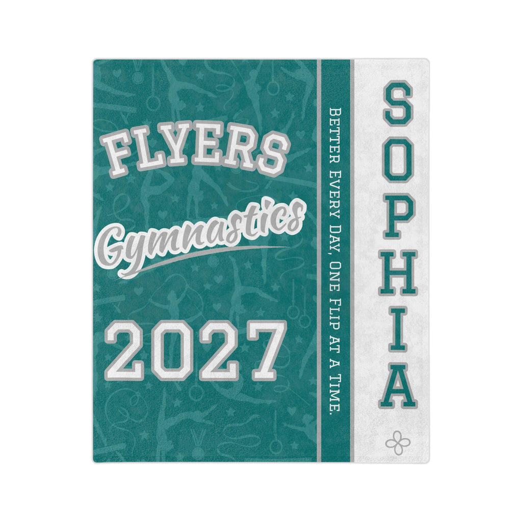 Personalized Gymnastics Blanket - Varsity Split Design | Custom Team Name, Class Year & Gymnast Name | Gymnast, Meet Gift | Plush Throw