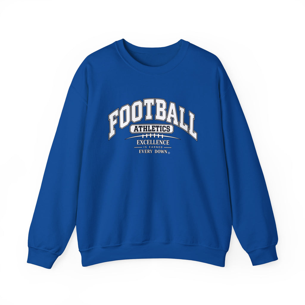 Football Athletics Sweatshirt | Excellence Is Earned Every Down | Football Gildan Crewneck