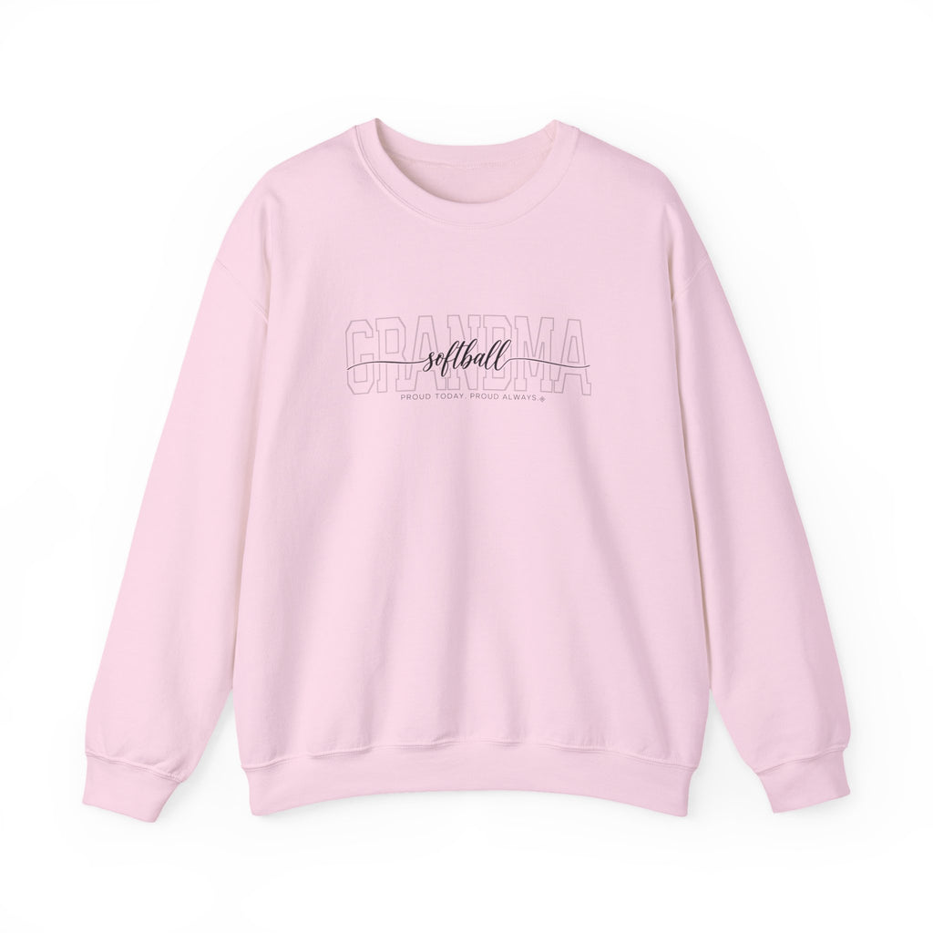 Softball Grandma Sweatshirt - Proud Today. Proud Always. | Choose Your Team Color | Gildan Crewneck