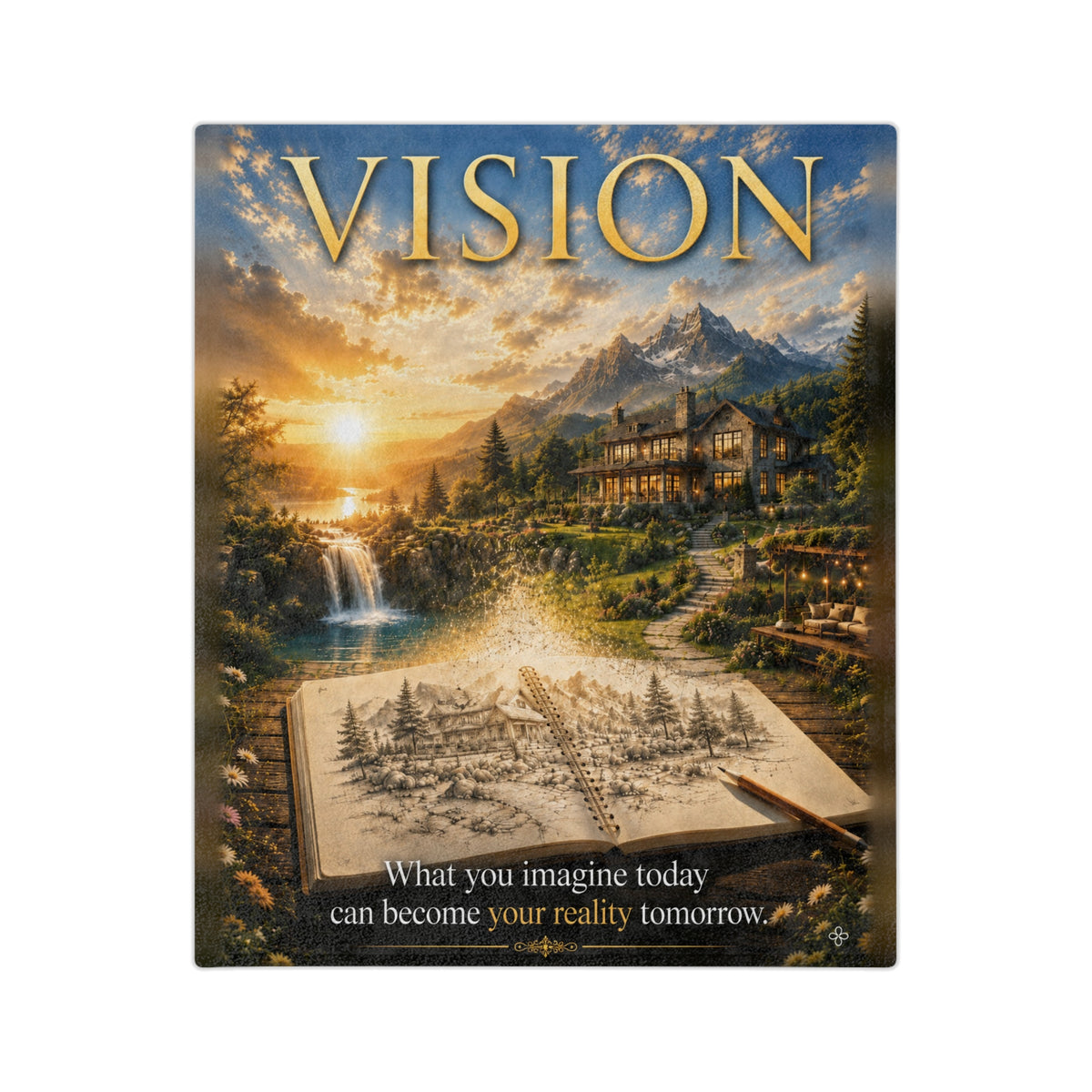 Vision Motivational Blanket | Inspirational Quote Plush Throw Blanket | Uplifting Gift | Better Every Day