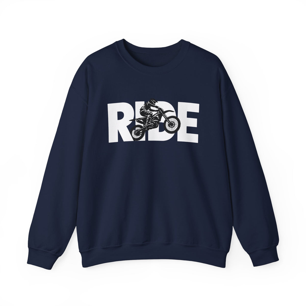 RIDE Dirt Bike Sweatshirt | Dirt Bike Rider Graphic | Gildan Crewneck