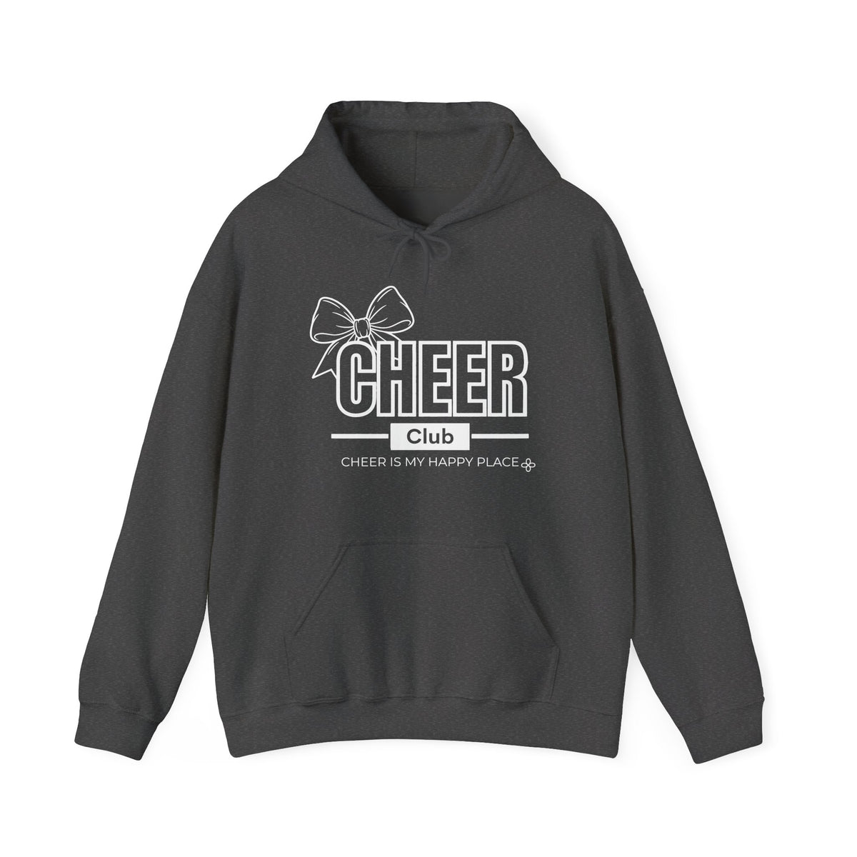Cheer Club Bow Hoodie | Cheer Bow, Cheer Is My Happy Place | Cheer Gildan Hoodie
