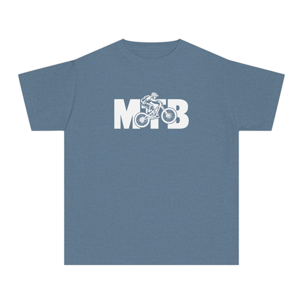 MTB Mountain Bike Youth T-Shirt | Mountain Bike Rider Graphic | Kids Comfort Colors Youth Tee
