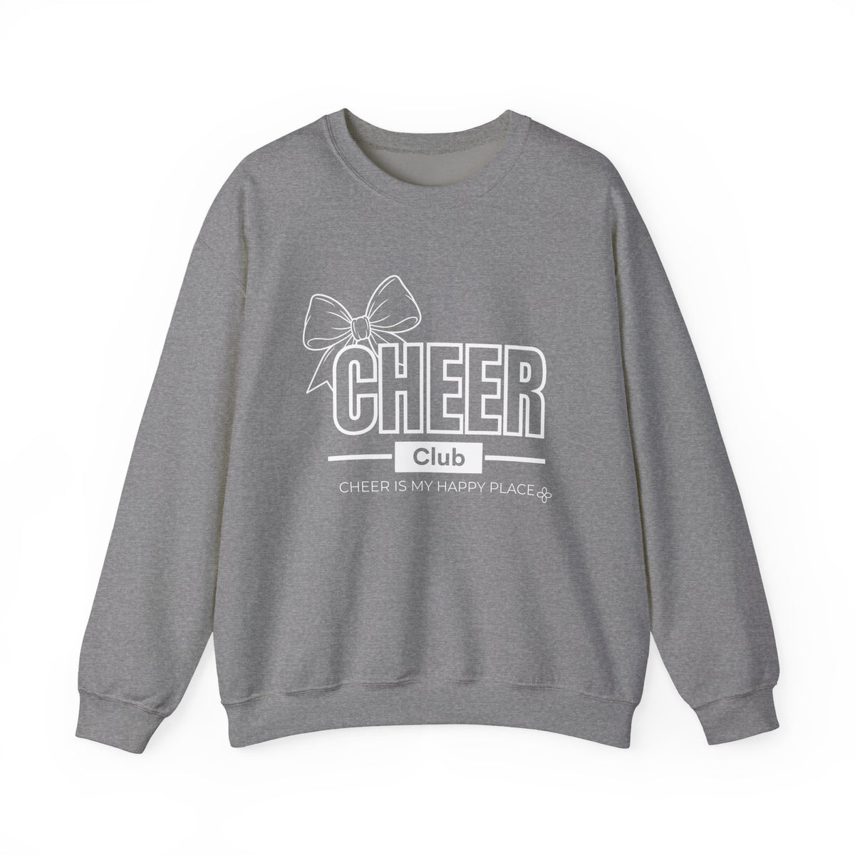 Cheer Club Bow Sweatshirt | Cheer Bow, Cheer Is My Happy Place | Cheer Gildan Crewneck