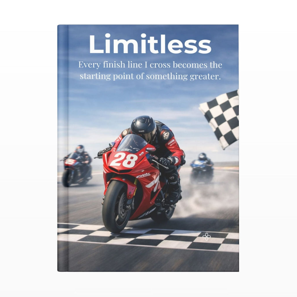Limitless - Motorcycle, Inspirational Journal, 6"x9"Paperback, Spiral Bound and Hardback , College Ruled Motivational Blank Notebook