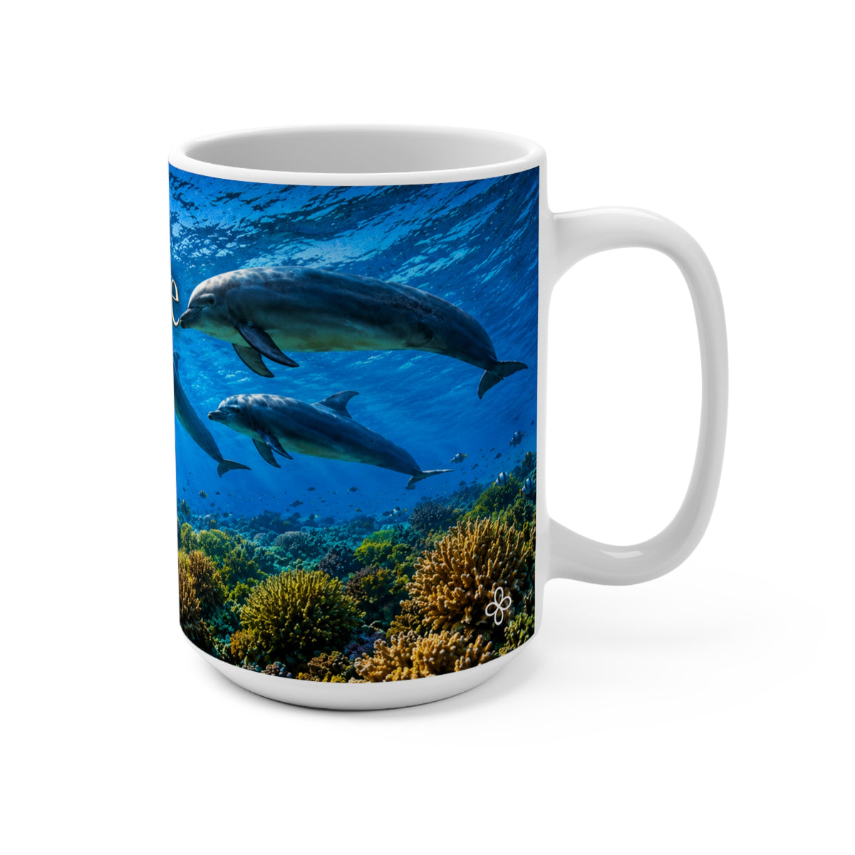 ADVENTURE - Dolphins - Explore New Opportunities and Watch Your Dreams Appear - 15 oz Inspirational Mug, Coffee Cup, Intentionalities