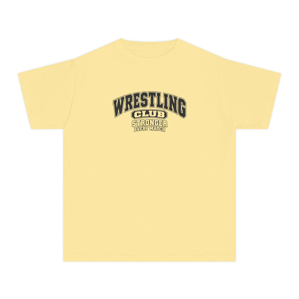 Wrestling Club Youth T-Shirt | Stronger Every Match | Kids Wrestling Comfort Colors Youth Tee