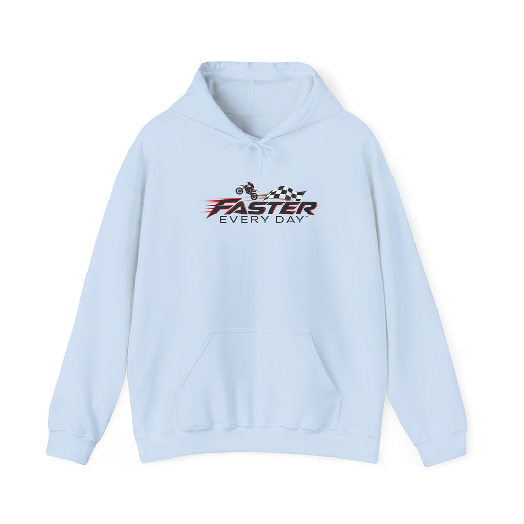 Faster Every Day Dirt Bike Checkered Flag Logo Hoodie | Motocross Gift | Gildan Hoodie