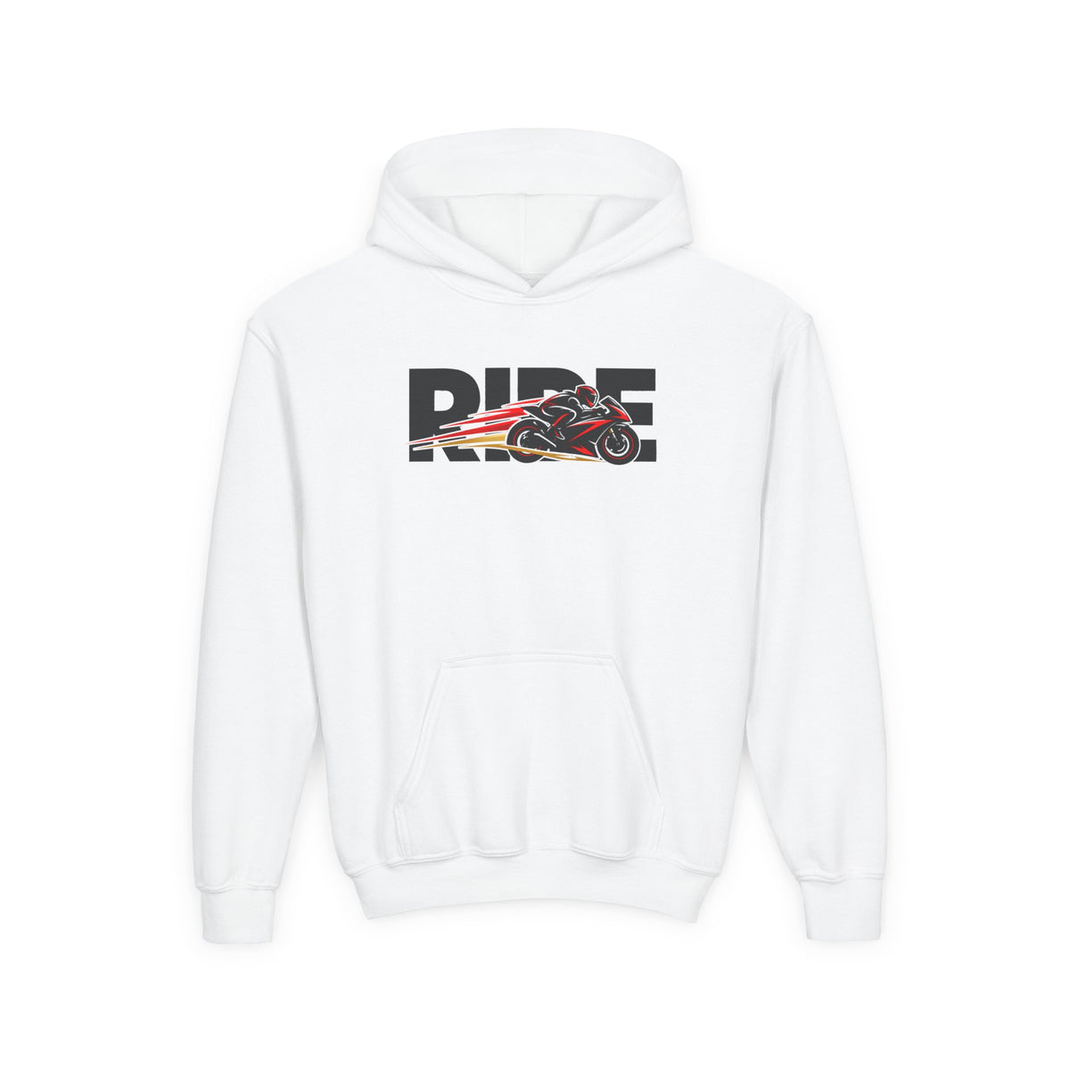 RIDE Sport Bike Youth Hoodie | Sport Bike Rider Graphic | Kids Youth Hoodie