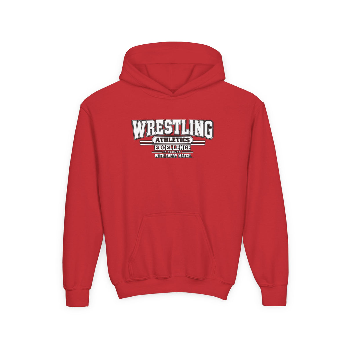 Wrestling Athletics Youth Hoodie | Excellence Is Earned With Every Match | Kids Wrestling Youth Hoodie