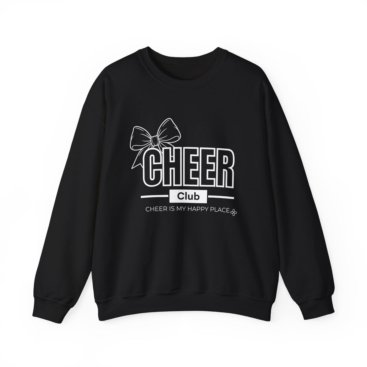 Cheer Club Bow Sweatshirt | Cheer Bow, Cheer Is My Happy Place | Cheer Gildan Crewneck