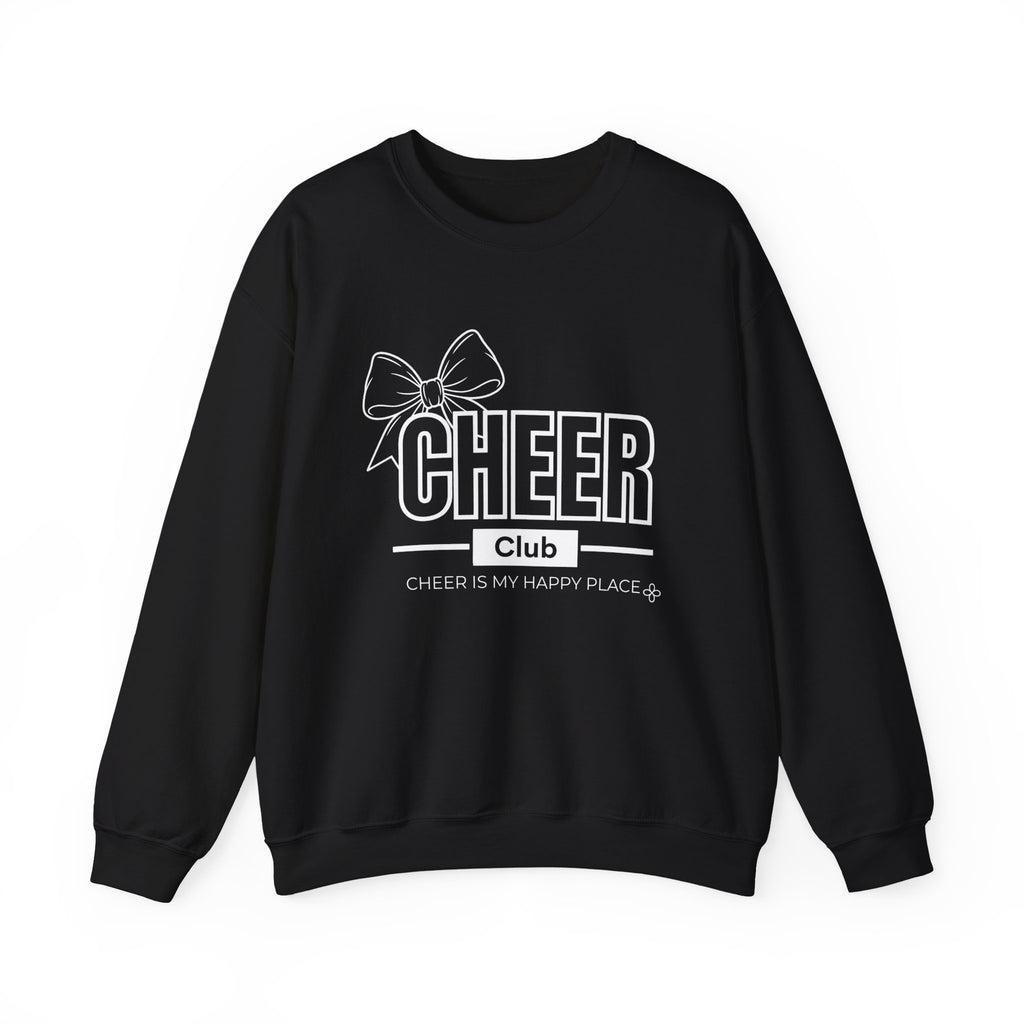 Cheer Club Bow Sweatshirt | Cheer Bow, Cheer Is My Happy Place | Cheer Gildan Crewneck
