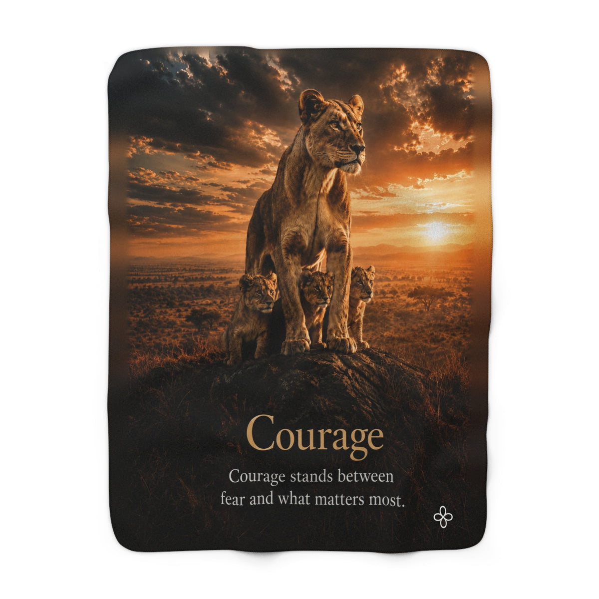 Courage Motivational Sherpa Blanket | Inspirational Quote Sherpa Fleece Throw | Uplifting Gift | Better Every Day