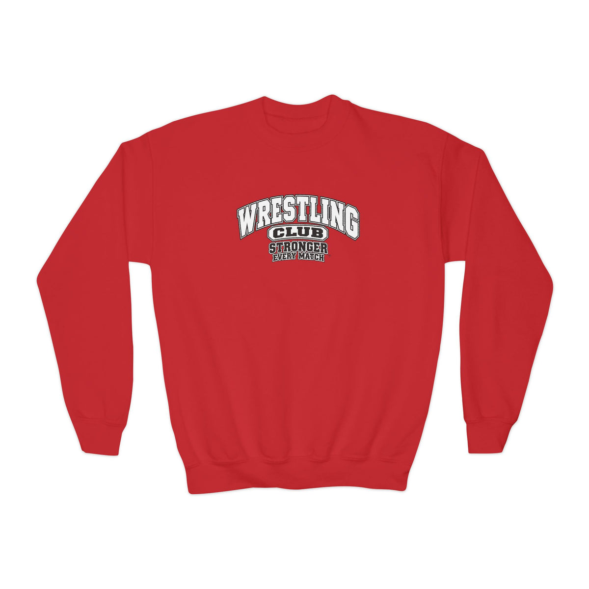 Wrestling Club Youth Sweatshirt | Stronger Every Match | Kids Wrestling Youth Crewneck