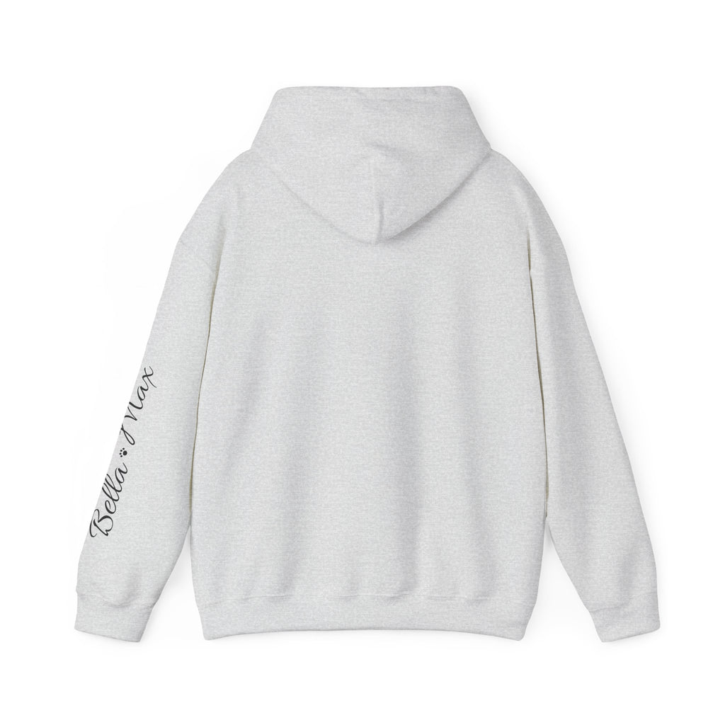 Personalized Dog Mama Hoodie - Loved Better Every Day | Pet Names on Sleeve | Choose Your Style | Custom Dog Mom Gift | Gildan Hoodie
