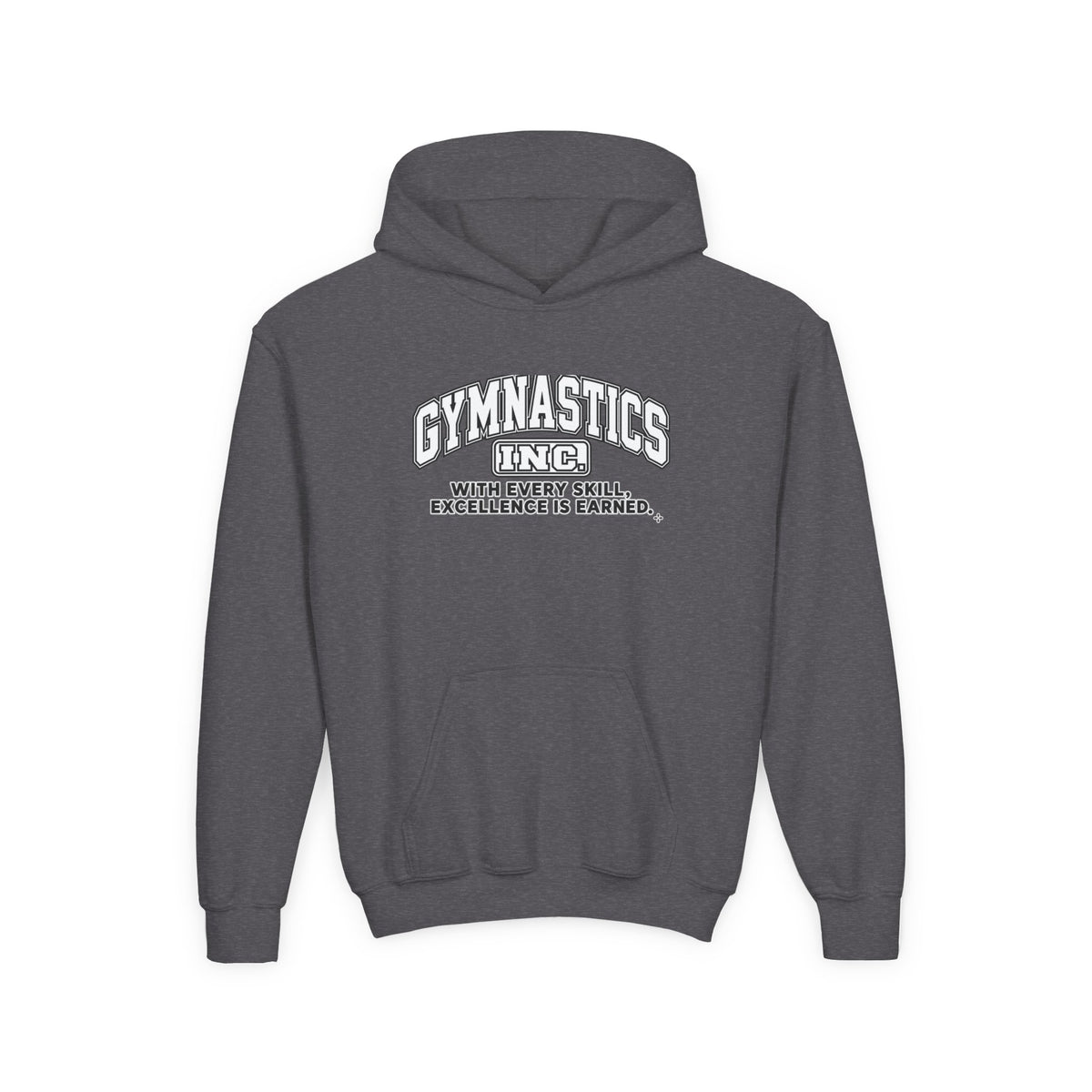 Gymnastics Inc. Youth Hoodie | With Every Skill, Excellence Is Earned | Girls Gymnastics Youth Hoodie