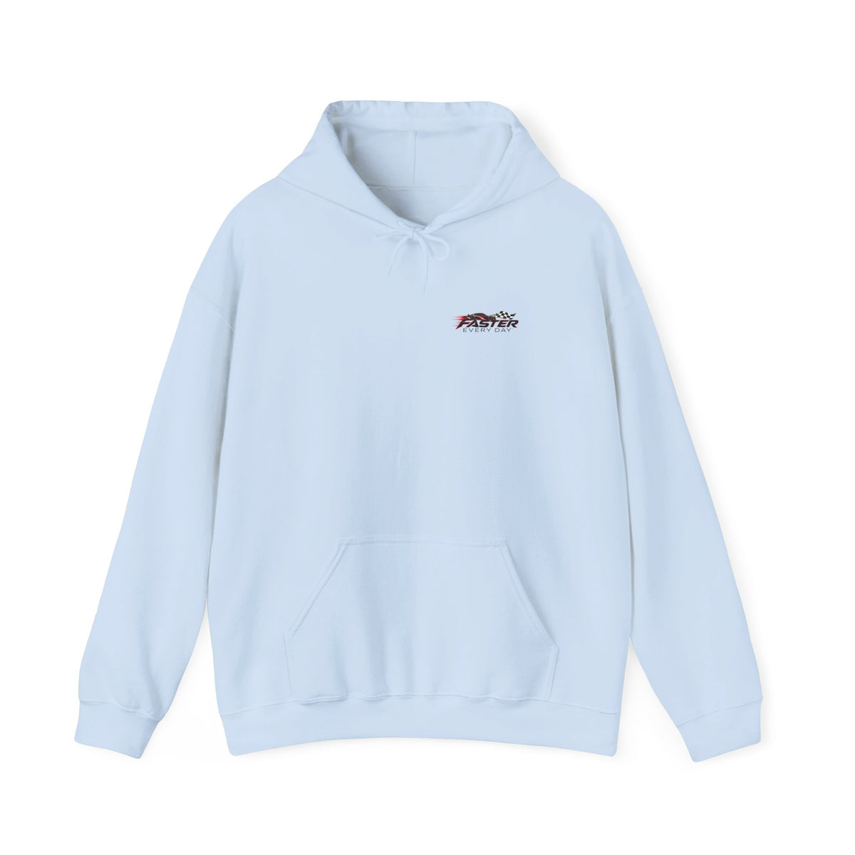 Faster Every Day Stock Car Racing Hoodie | Driven to Be Better | Front Logo and Back Print | Gildan Hoodie