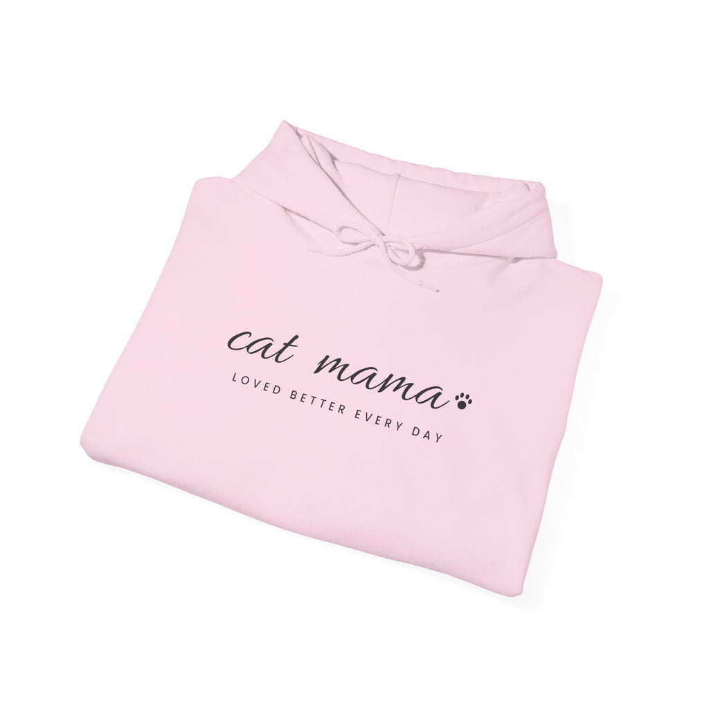 Personalized Cat Mama Hoodie - Loved Better Every Day | Pet Names on Sleeve | Choose Your Style | Custom Cat Mom Gift | Gildan Hoodie