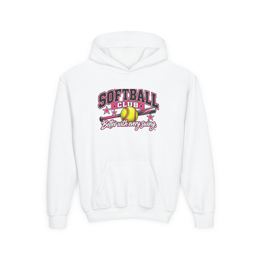 Softball Club Youth Hoodie | Better With Every Swing | Girls Softball Youth Hoodie