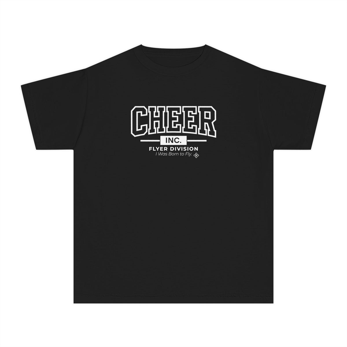 Cheer Inc. Flyer Division Youth T-Shirt | I Was Born to Fly | Girls Cheer Comfort Colors Youth Tee