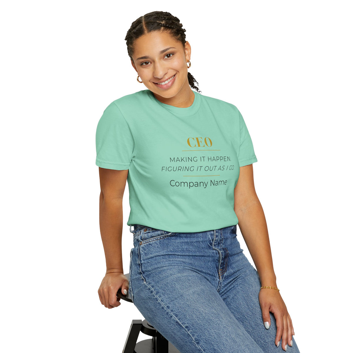 Personalized CEO T-shirt - Custom Business Owner Tee - Business Gift - Making it Happen. Figuring It Out As I Go.
