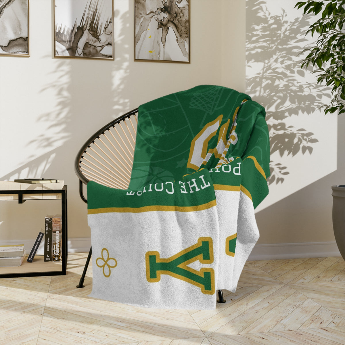 Personalized Basketball Blanket - Varsity Split Design | Custom Team Name, Number or Class Year & Player Name | Basketball Player, Senior Night Gift | Plush Throw