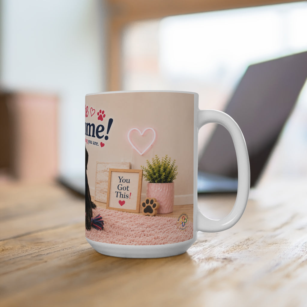 You're Paw-some, Never Forget How Amazing You Are - 15 oz Funny Dog Mug, Coffee Cup, Black Labrador Retriever Mug