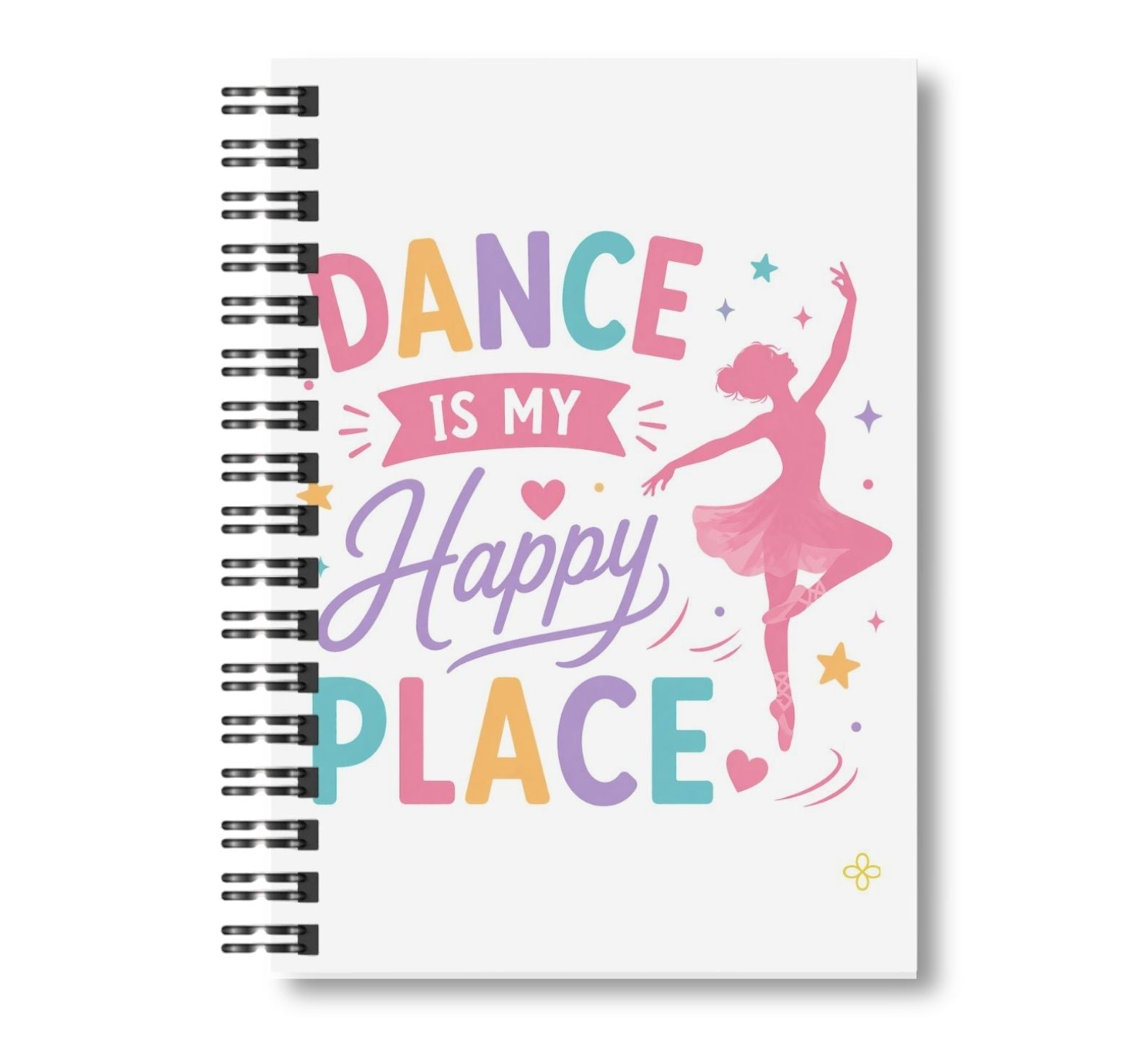 Dance is My Happy Place, Dance Notebook, 8.5"x11" Wide Ruled, Kids Notebook, Blank Notebook, Spiral Bound
