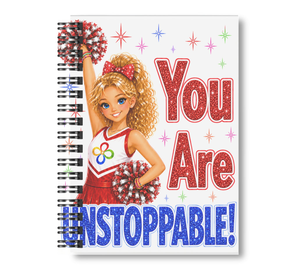 Cheerleading Notebook - 15 Covers to Choose From, Wide Ruled Lined Journal, 100 pages, 8.5"x11" Spiral Bound