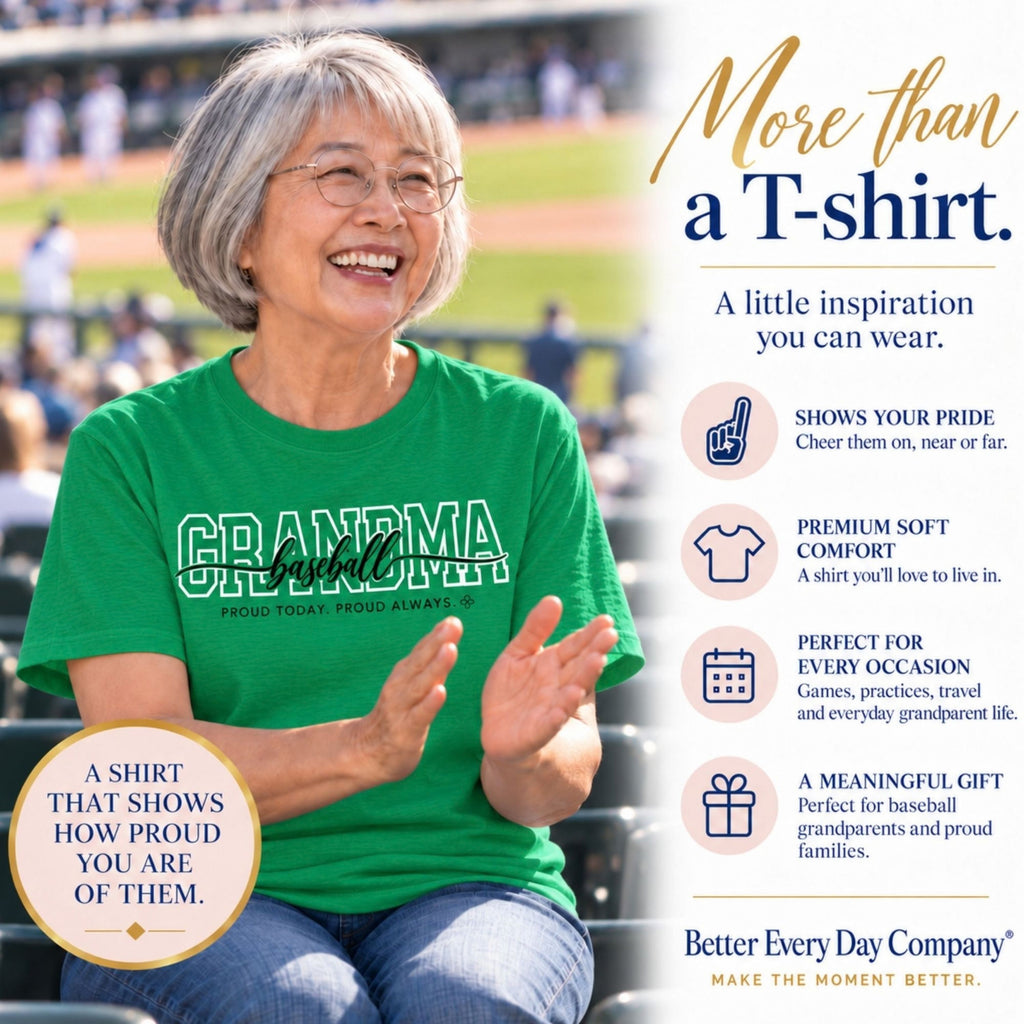 BASEBALL Grandma Shirt - Proud Today. Proud Always. | Choose Your Team Shirt Color | Comfort Colors Tee