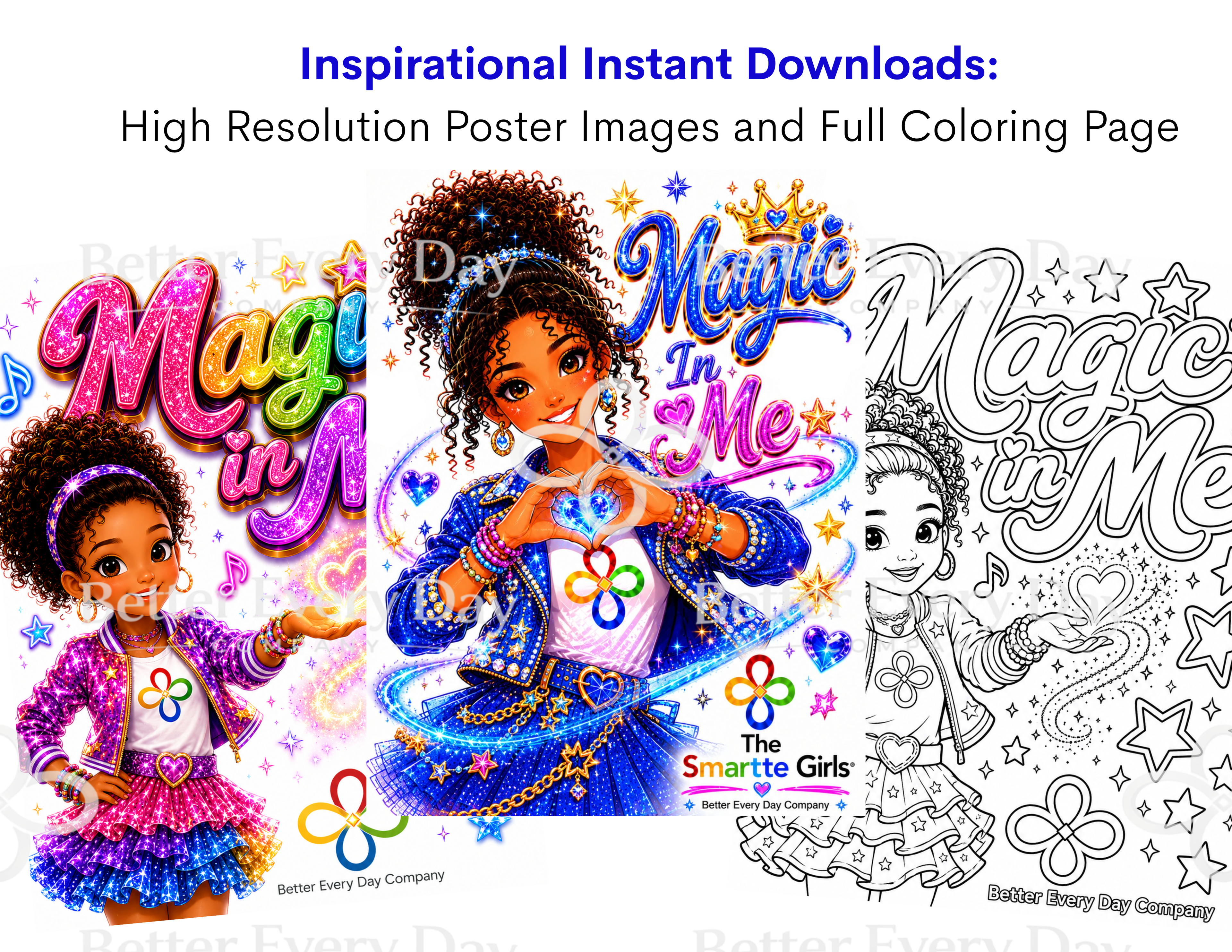 Magic In Me Song MP3, Poster and Coloring Page BUNDLE by the Smartte Girls